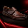 Pantofi bărbați maro din piele naturală cu închidere velcro GKR09M
